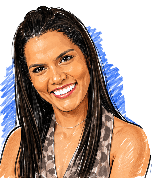 Retrato ilustrado de Diliana, profesora de matemáticas